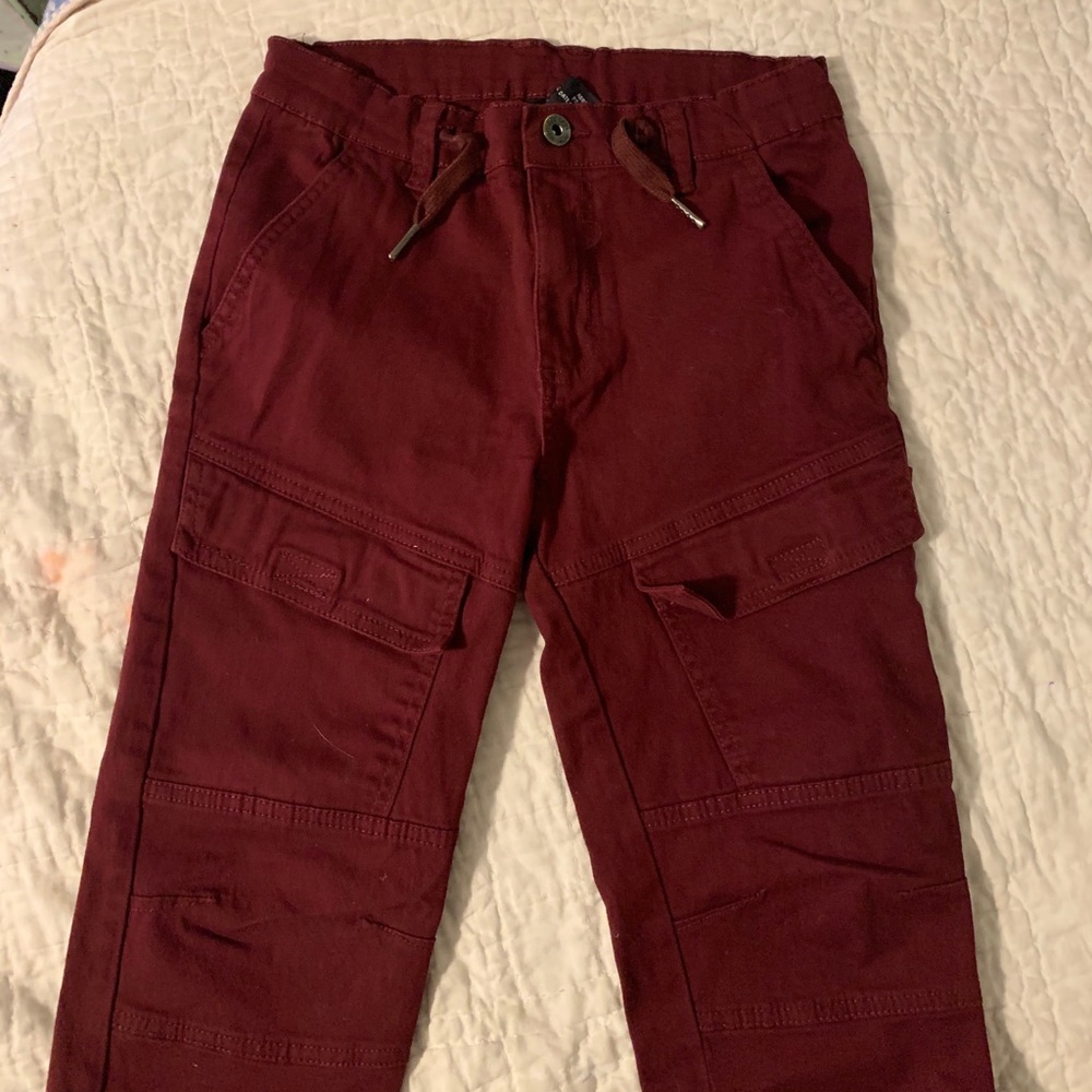 🦋 Ring of Fire Like New Boy’s Red Burgundy Pants - Picture 2 of 8